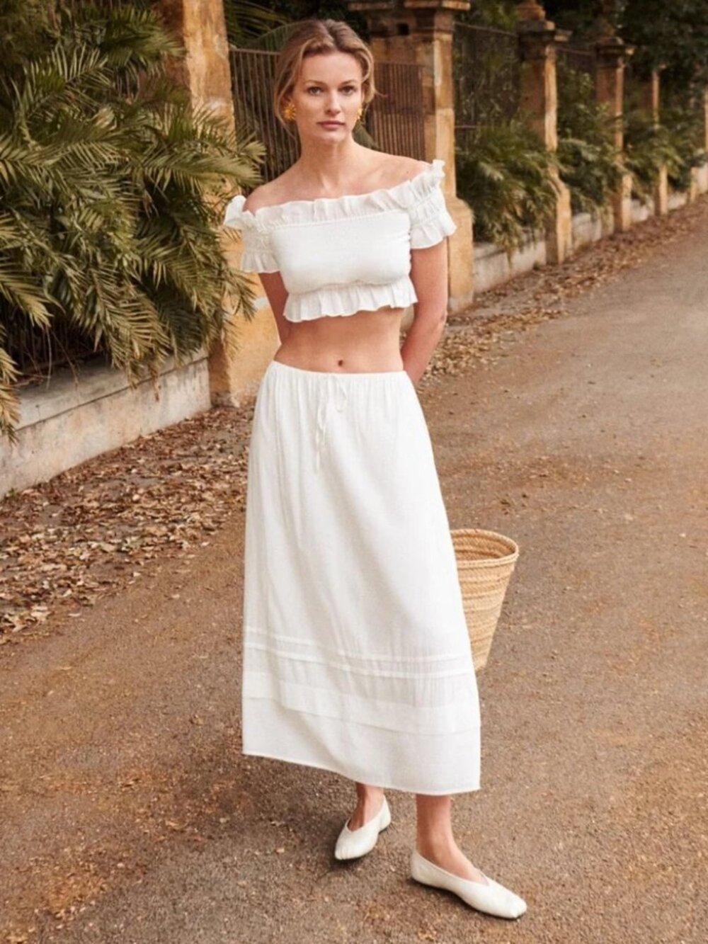 Reformation Yelina Two Piece White - Size XL